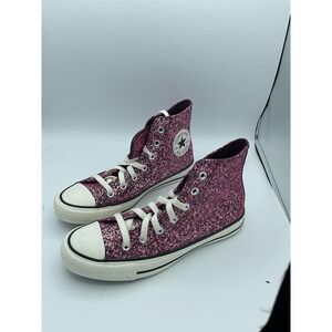 Converse Chuck Taylor All Star High Top Pink Glitter Sneakers Womens 563473C